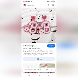 Barbi light weight Errings Brand nee